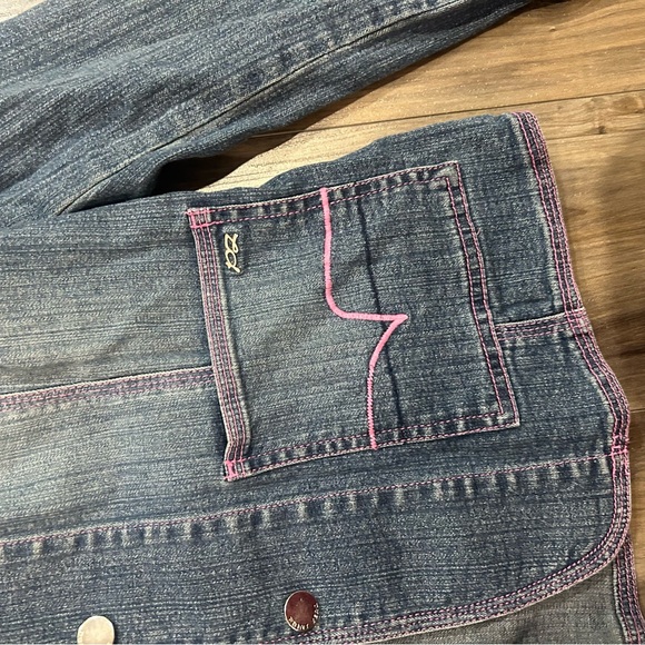 Point Zero Denim Jacket with Pink Stitching - Picture 3 of 5